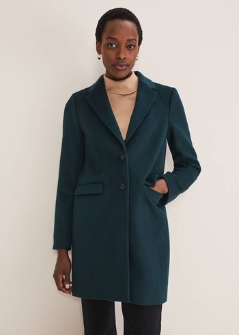 Phase Eight Lydia Forest Wool Smart Coats Navy Canada | DNHJGA-648